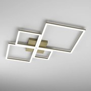 Plafoniera Moderna Quadrata Four Squares Alluminio Oro Oro Brunito Led 90W