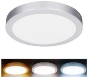 Solight WD244-S - Pannello LED 2 in 1 24W/230V 3000/4000/6000K diam. 30 cm IP54 argento