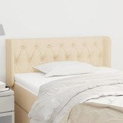 Testiera Ad Orecchio Crema 93x16x78/88 Cm İn Tessuto /