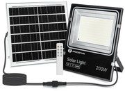 Faro Led 200W Nero con pannello solare IP66 CCT temperatura colore regolabile Dimmerabile con telecomando e crepuscolare Aigostar