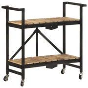 Carrello Da Cucina 87x36x81 Cm İn Legno Massello Di Mango /