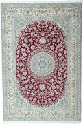 Nain Tappeto 250x360 Rosso (Iran) Annodato A Mano