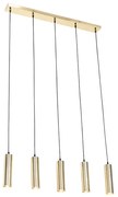 Lampada a sospensione moderna in ottone 5 luci - Jeana