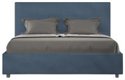 Letto contenitore da 160x200 in microfibra blu Mika