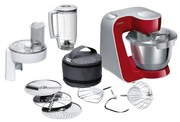 Bosch - MUM58720. Capacità ciotola: 3,9 l, Colore del prodotto: Grigio, Rosso, Acciaio inox, Lunghezza cavo: 1,1 m. Materiale ciotola: Acciaio inox.