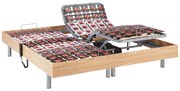 Rete relax 2x65 sospensioni in legno decorative quercia naturale di DREAMEA - 2 x 80 x 200 cm - motori OKIN