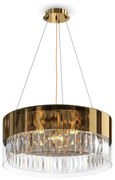 Lampadario Contemporaneo Wonderland Acciaio Oro 6 Luci Diffusori Vetro