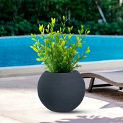 Vaso in resina da esterno interno tondo a sfera d.40x33h Botticelli Grigio