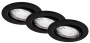 Brilo - SET 3x Lampada LED da incasso per bagni 1xGU10/5W/230V IP23 nero