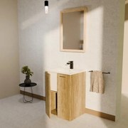 Specchio Tina rettangolare in legno rovere chiaro 60 x 80 cm