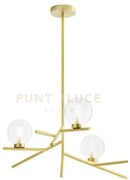 Camely sospensione 3 luci oro spazzolato attacco g9 d.12cm in vetro...