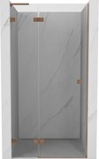Mexen Lunar L porta doccia a bilico sinistra 125 cm, trasparente, rame spazzolato - 834L-125-000-65-00-L