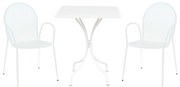 ROMANUS - set tavolo in metallo cm 60 x 60 x 72 h con 2 poltrone Maris