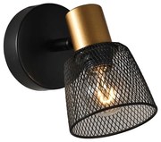 Prezent 75470 - Faretto da parete DAYTONA 1xE14/40W/230V nero/oro