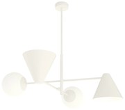 Plafoniera Moderna Industrial Hermes 4 Luci Bianco