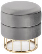 Pouf MINTY Ø 37 cm grigio/oro