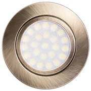 Faro da Incasso LED 220V 4W, IP44, Foro ⌀56 - 60mm Ottone Satinato Colore Bianco Naturale 4.200K
