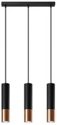 Sollux SL.0948 - Lampadario a sospensione con filo LOOPEZ 3xGU10/10W/230V nero/rame