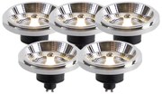 Set di 5 lampadine LED AR111 GU10 11W 2000K-3000K Dim to Warm