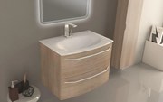 Mobile sottolavabo e lavabo Lyla per vasca centrale rovere tabacco L 75 x H 55 x P 51 cm