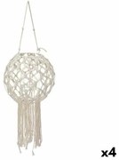 Portacandele Macramé Bianco Cotone 25 x 27 x 25 cm (4 Unità)