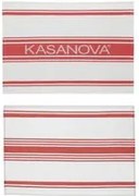 Set 2 strofinacci cucina 50x70 cm righe cotone rosso