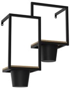 Vaso da fiori da parete 46x36 cm nero