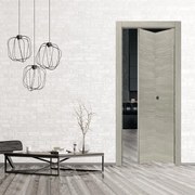 Porta pieghevole a libro asimmetrica Callisto cenere L 60 x H 210 cm destra