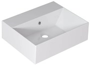 Lavabo da appoggio rettangolare in ceramica L 50 x H 13.2 x P 42 cm bianco
