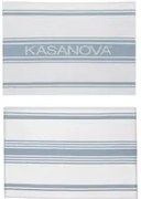 Set 2 strofinacci cucina 50x70 cm righe cotone blu