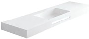 Lavabo sospeso rettangolare Zen L120 H 10 x P 46 cm in acrilico bianco