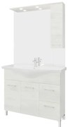 Mobile bagno da terra con lavabo e sifone L 105 x H 81.5 x P 50.5 cm legno bianco in truciolare, 2 ante 2 cassetti per vasca centrale Symoa