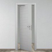 Porta tamburata rototraslante Madera grigio L 70 x H 210 cm sinistra