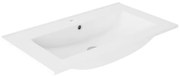 Lavabo integrale a incasso bacino al centro rettangolare FLAT L 81 x H 18 x P 46 cm in ceramica bianco