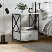 Comodino Grigio Sonoma 50x41x65 Cm İn Legno Multistrato /