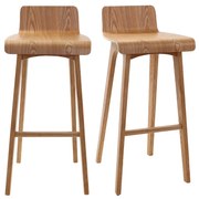 Sgabelli da bar scandinavi in legno chiaro H75 cm (set di 2) BALTIK