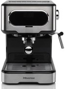 Hisense - HESCM15DBK, Macchina da caffè espresso manuale, macinato e compatibile con cialde ese 44 mm, Pressione 15 bar, Schermo Touch, 1100W,