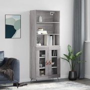 Credenza grigio sonoma 69,5x34x180 cm in legno multistrato