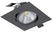 Faretto Ad Incasso Moderno Saliceto Alluminio Nero Led Integrato 6W 2700K