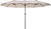 Ombrellone da Giardino 4,6x2,7 m Palo Ø48 mm Doppio Tetto Beige...