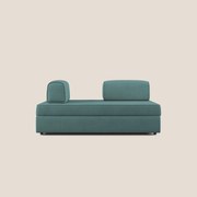 Liberty divano con pouf estraibile e schienali movibili in tessuto morbido impermeabile T02 petrolio