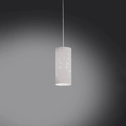 Sospensione Moderna A 1 Luce Pois In Polilux Bicolor Bianco Made In Italy