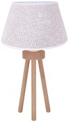 Duolla - Lampada da tavolo BOUCLE 1xE27/15W/230V diametro 28 cm bianco/legno