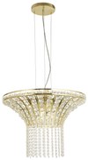 Lampadario Classico Gemma Acciaio Ottone Cristallo 8 Luci G9