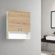 Pensile sospeso con vano a giorno e 2 ante 59x22 Quercia Naturale
