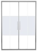 Porta doccia scorrevole Record L 141 x H 195cm, Sp. 6 mm in vetro smerigliato profilo cromo