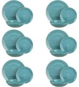 Servizio 18 piatti colorati blu in stoneware