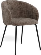 CLARA Marrone Spento (tessuto Juto 24)/gambe nere - SEDIA MODERNA IMBOTTITA PER SOGGIORNO/SALA DA PRANZO/UFFICIO LOFT