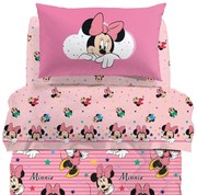 Lenzuola Minnie Rainbow    in Cotone Cartoons