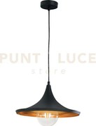 Lampadario a sospensione broadway nera e oro 1 luce attacco e27 35x...